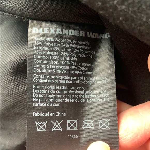 Alexander Wang wool and leather jacket - Picture 4 of 4